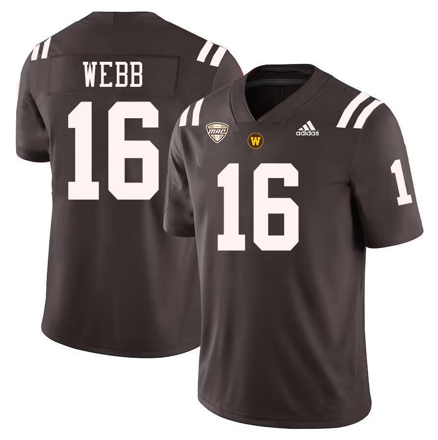 #16 Corey Webb Western Michigan Broncos College Football Jerseys Stitched-Brown